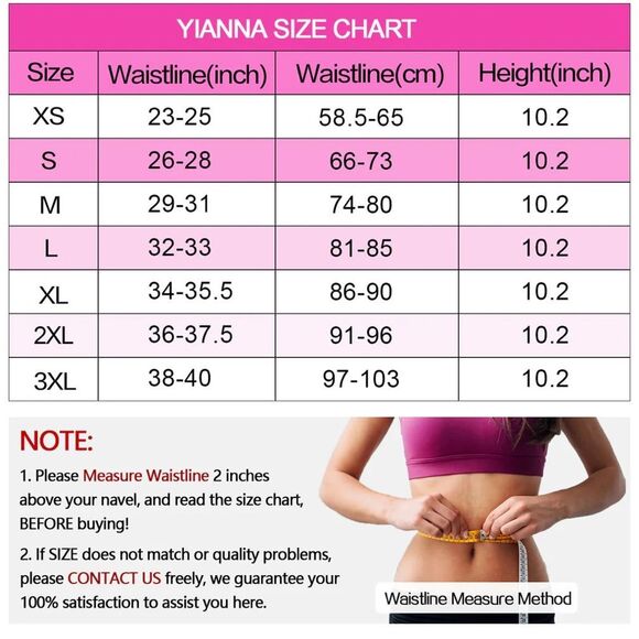 YIANNA Waist Trainer Corset for Weight loss Latex Waist Cincher Slim Black Small - Picture 10 of 10